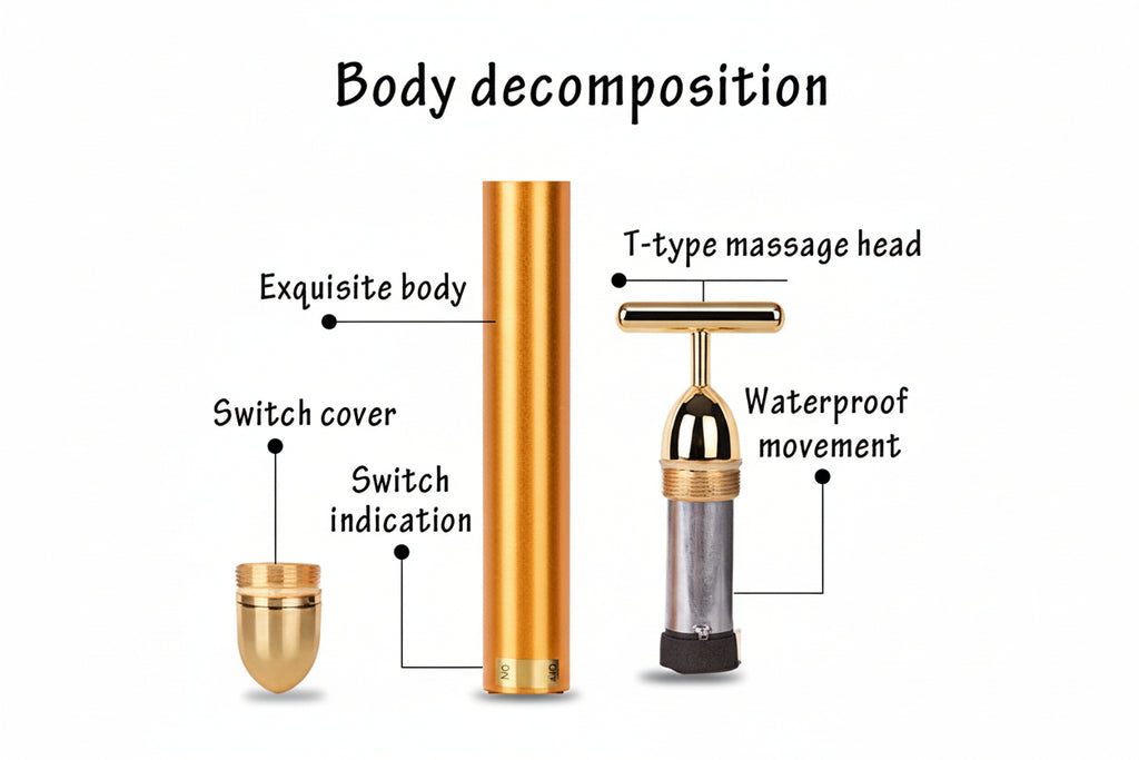 24K Gold T-Bar Facial Massager