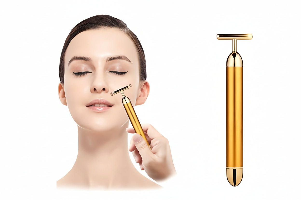 24K Gold T-Bar Facial Massager